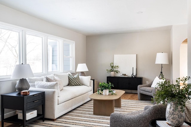 living room featuring hardwood / wood-style floors