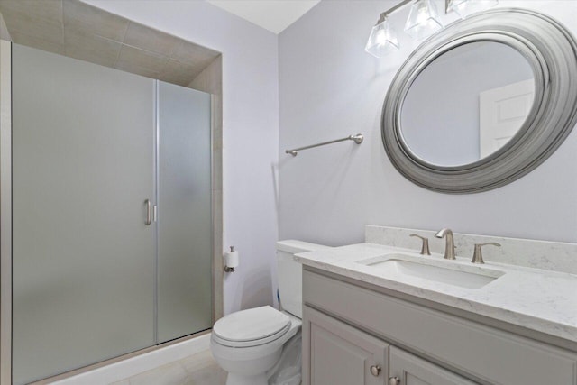 N84W36411 Riverwood Ln, Oconomowoc, WI 53066 - bathroom with walk in shower, vanity, and toilet