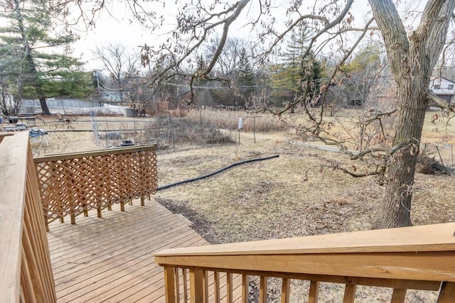 view of yard featuring a wooden deck