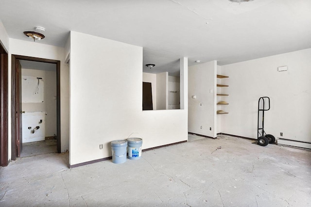 spare room with a baseboard radiator