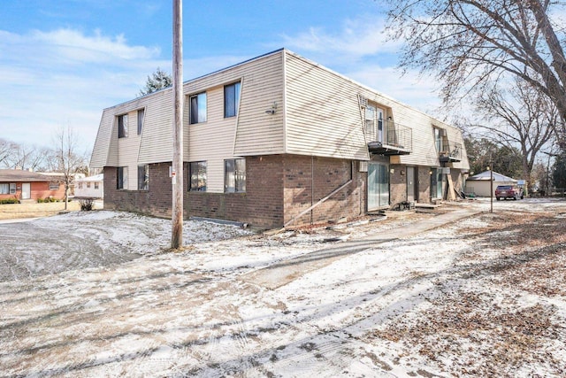 view of snow covered exterior