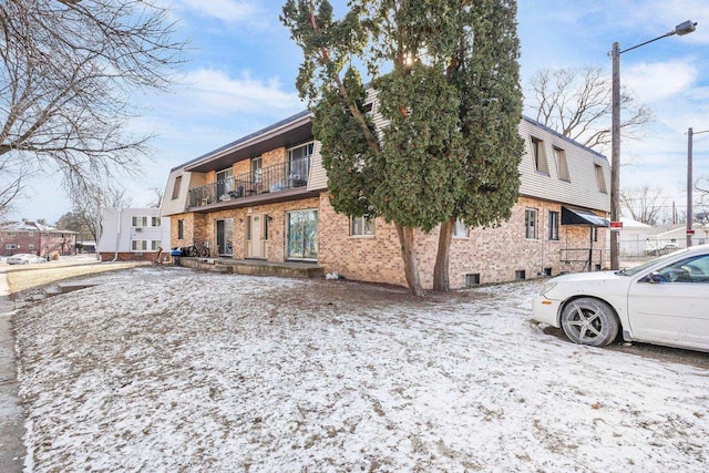 view of snow covered exterior