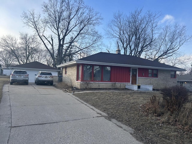 view of front of house with a garage