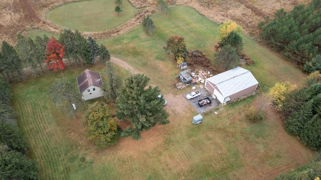 aerial view with a rural view