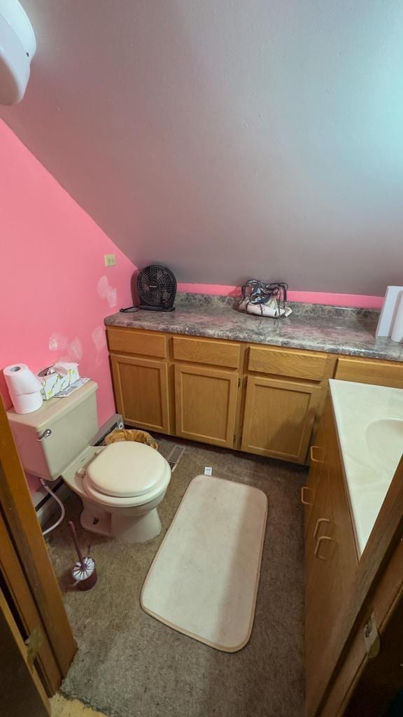 bathroom with toilet and vanity