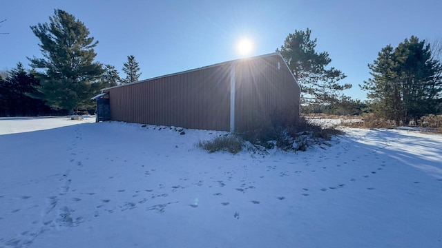 view of snow covered exterior