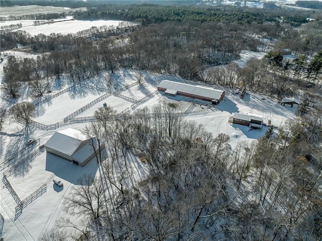 view of snowy aerial view