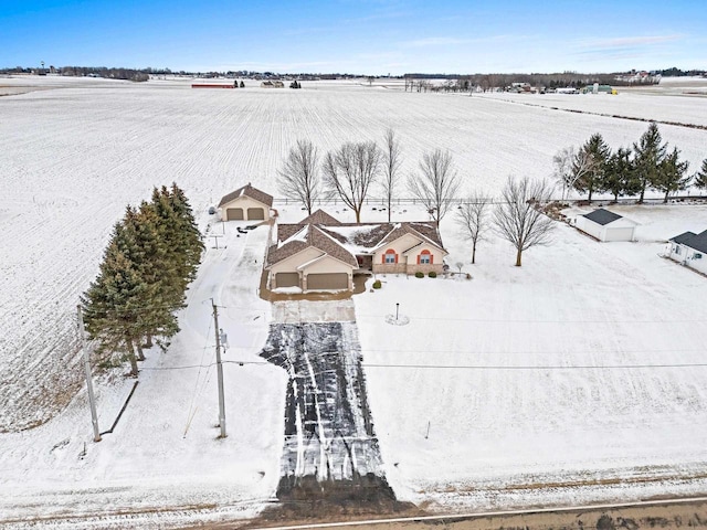 view of snowy aerial view