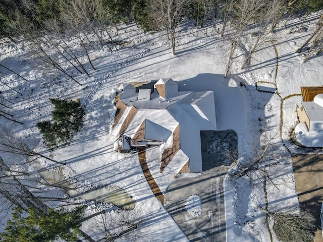 view of snowy aerial view