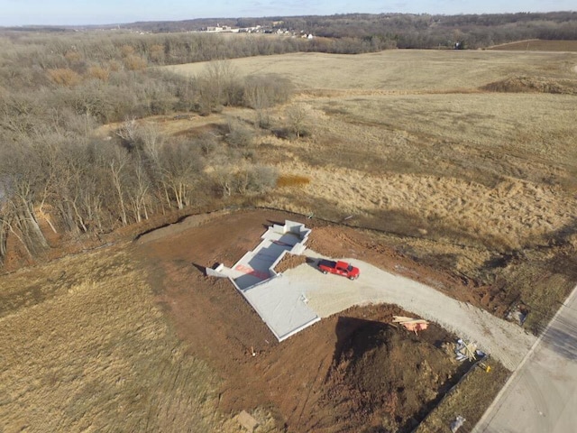 aerial view featuring a rural view