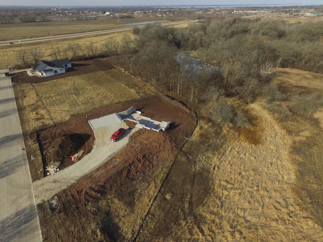 bird's eye view with a rural view