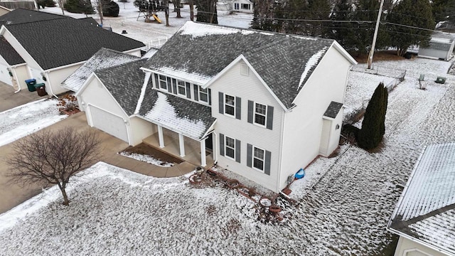 view of snowy aerial view