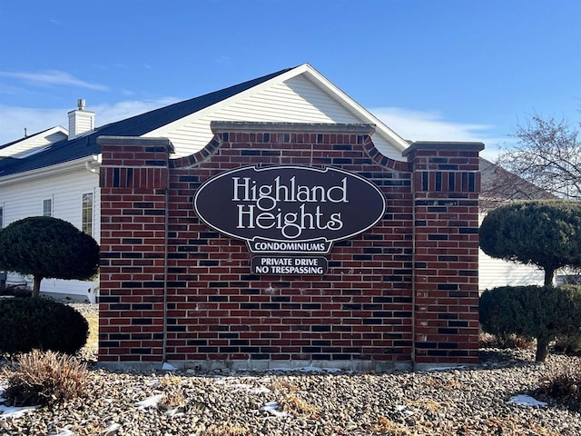 view of community sign