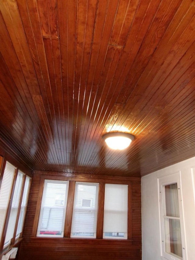 interior space with wooden ceiling