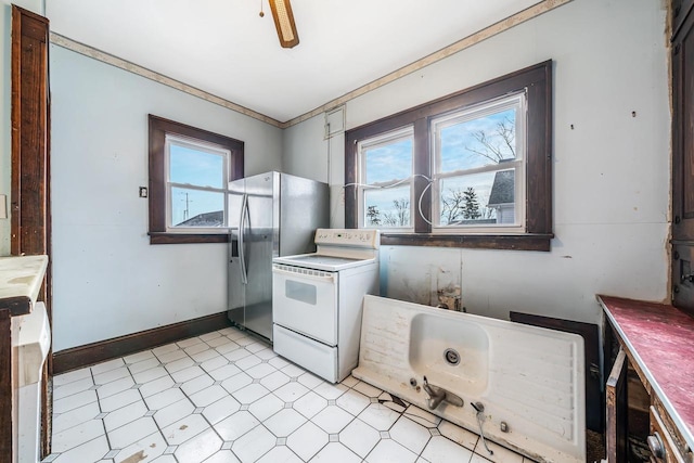 laundry area featuring a wealth of natural light