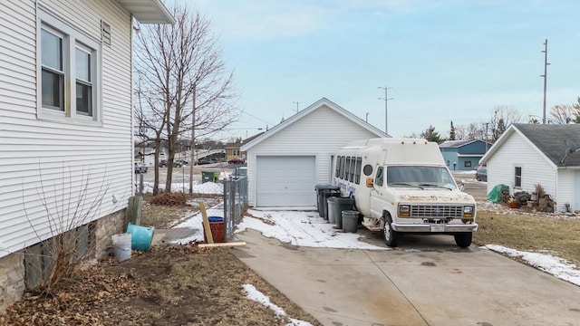 view of garage