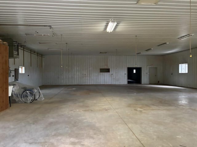 garage featuring metal wall