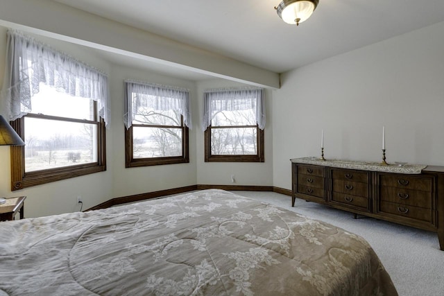 unfurnished bedroom featuring multiple windows and light colored carpet