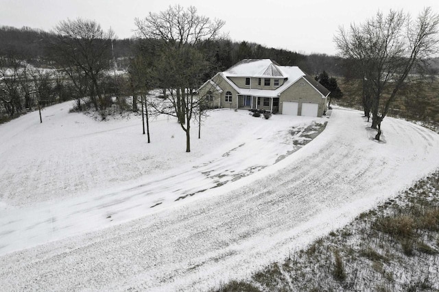 view of snowy aerial view