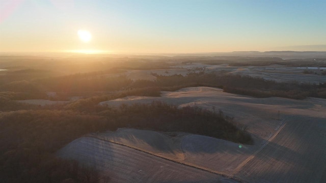 view of aerial view at dusk