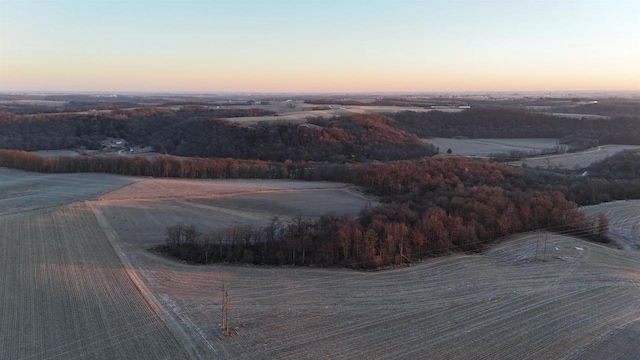 view of aerial view at dusk