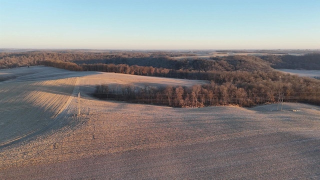 view of aerial view at dusk