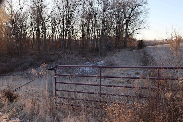 view of gate at dusk