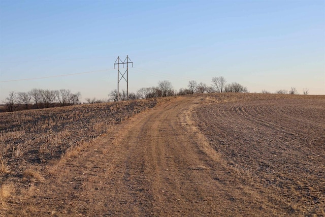 view of street featuring a rural view