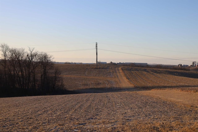 view of road with a rural view