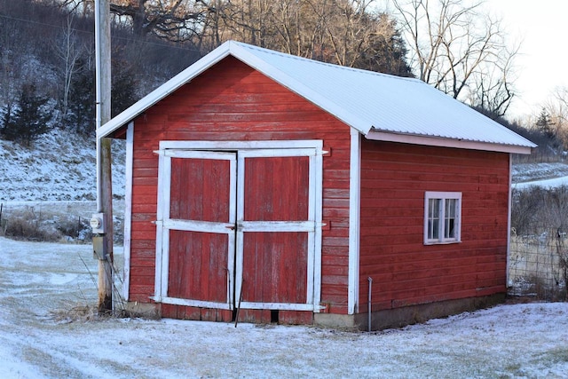 view of snow covered structure