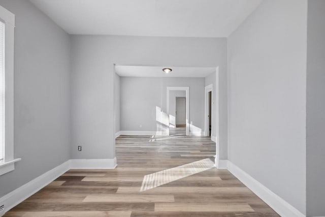 empty room featuring light wood-type flooring