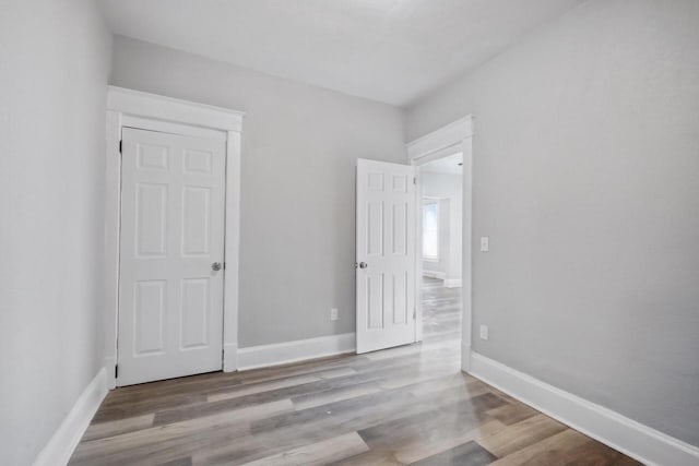 empty room featuring light wood-type flooring