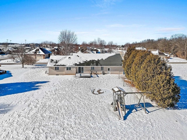 view of snowy aerial view