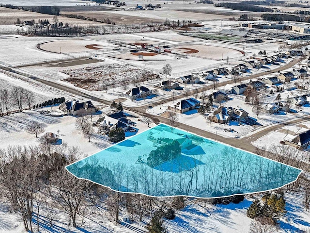 view of snowy aerial view