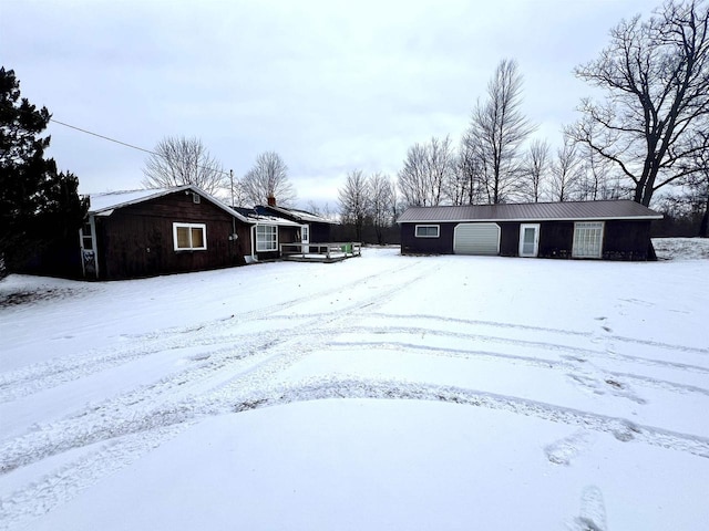 exterior space with a garage