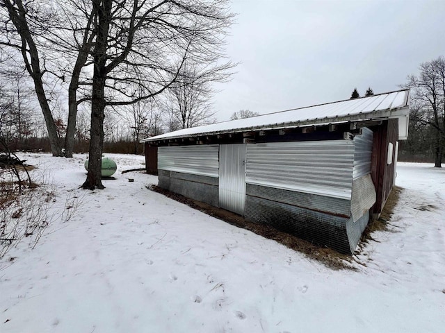 view of snow covered structure