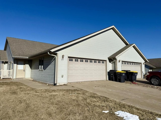 view of home's exterior with a garage