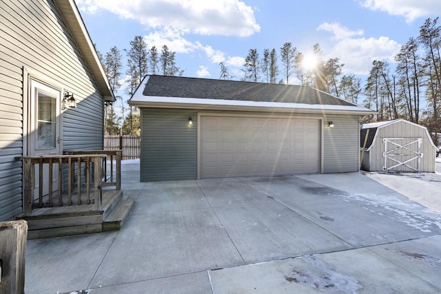 view of garage