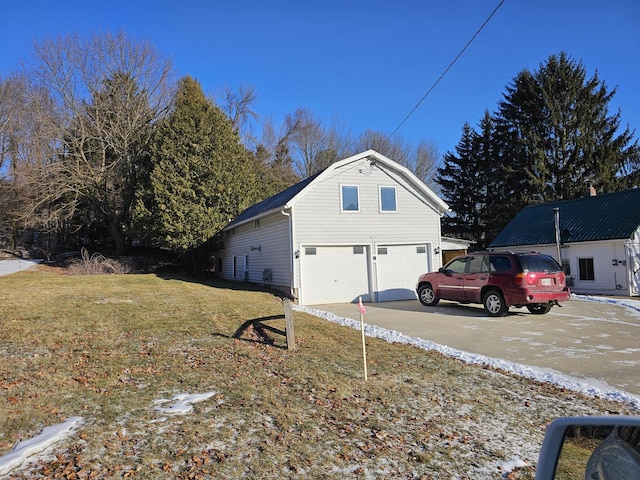 view of home's exterior with a yard