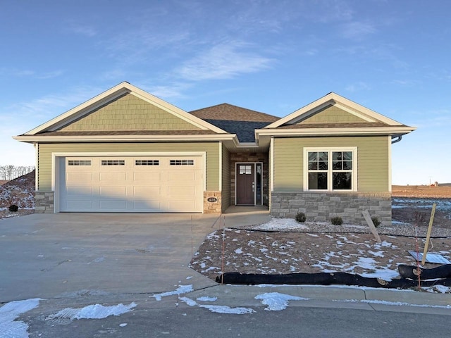 view of front of home with a garage