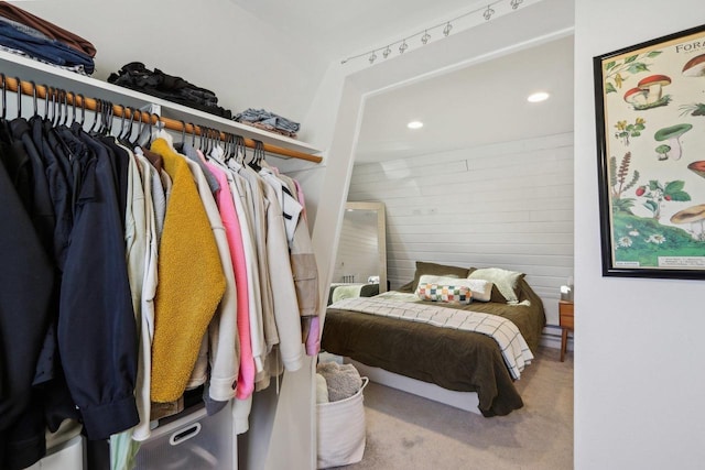 carpeted bedroom with a closet