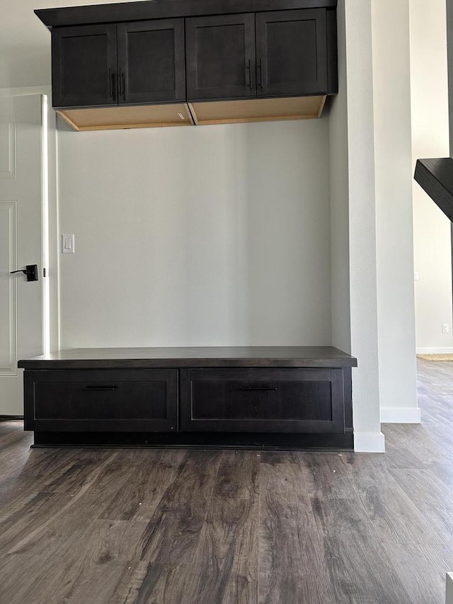 mudroom featuring dark hardwood / wood-style floors