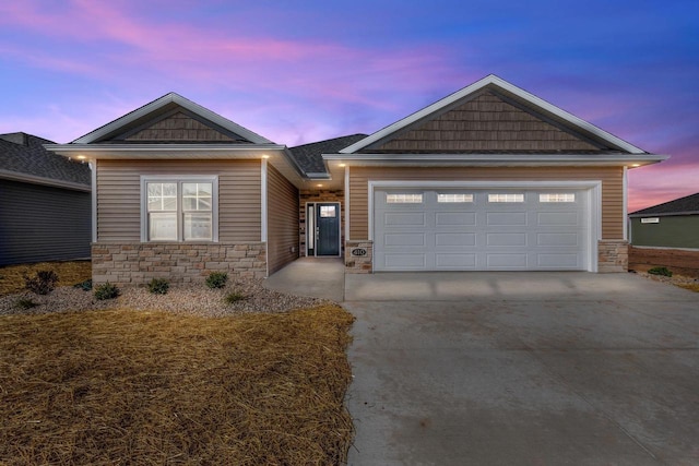 craftsman-style house with a garage