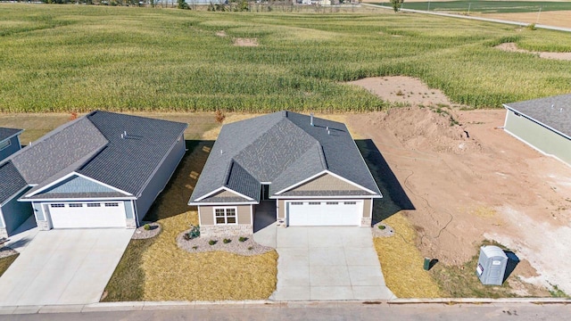 drone / aerial view featuring a rural view