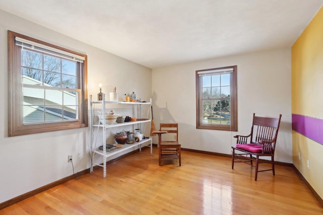 sitting room featuring hardwood / wood-style floors