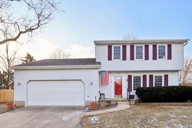 view of front of house with a garage