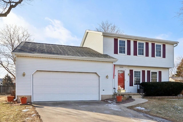 view of front of property featuring a garage