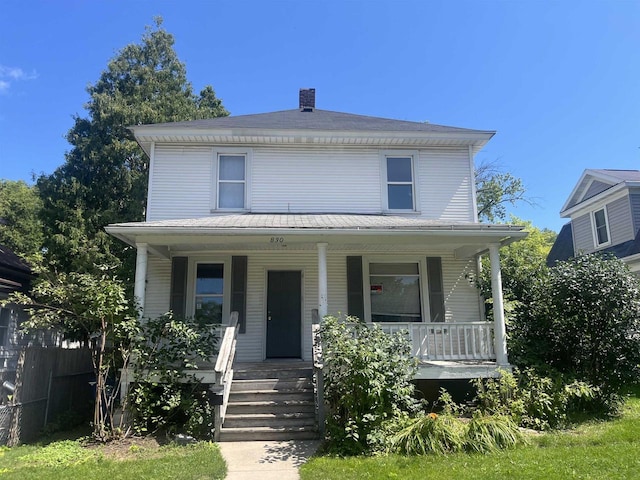 view of front of home featuring covered porch