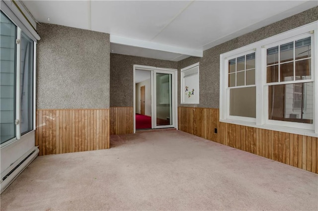 view of patio with a baseboard heating unit