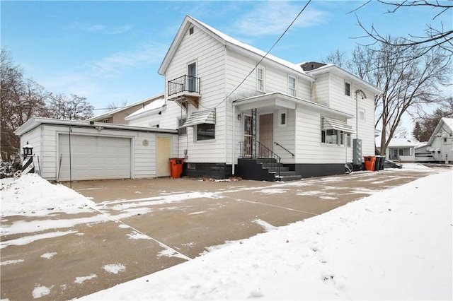 exterior space featuring a garage